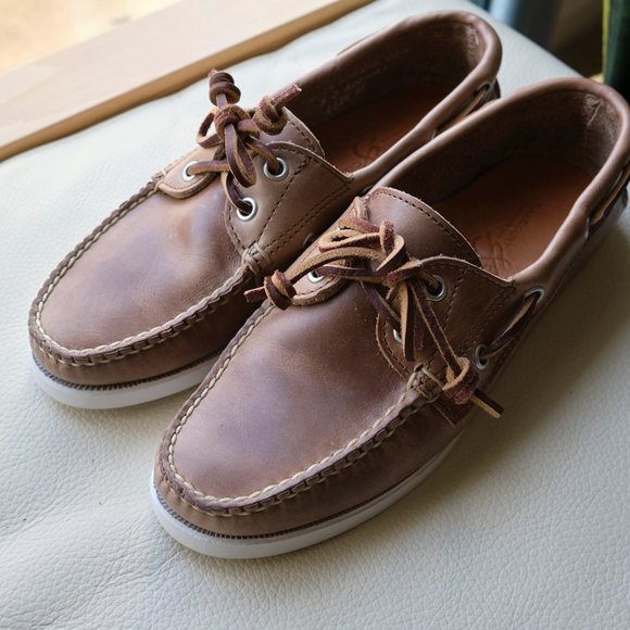 Rancourt Shoes | Rancourt Read Leather Boat Shoes Natural Chromexcel 7 | Color: Tan/White | Size: 7 | Susans671's Closet